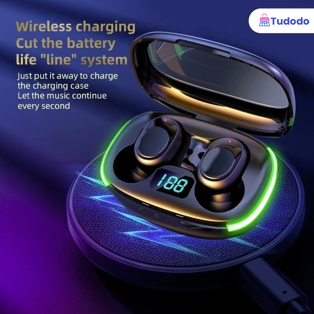 Fone De Ouvido Bluetooth Sem Fio Portátil TWS Y70 Com Cancelamento De Ruído HiFi De Carregamento