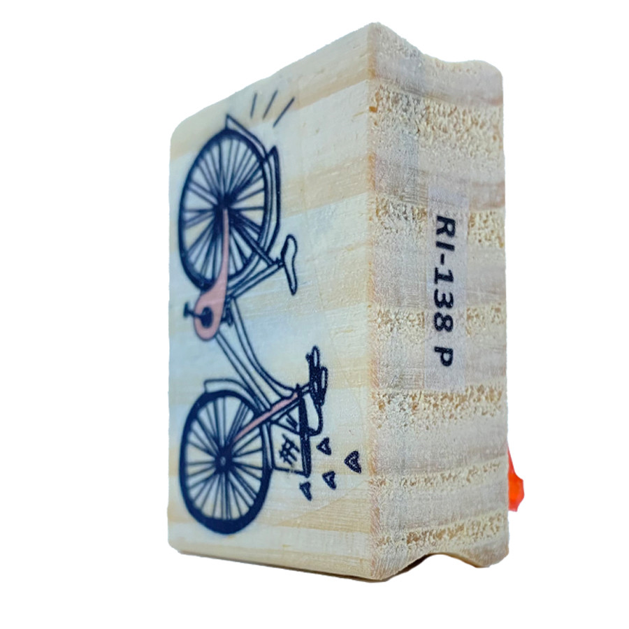Carimbo de Madeira Artesanal - Bicicleta - Cod.RI-138 - Rizzo - 1 unidade - Rizzo
