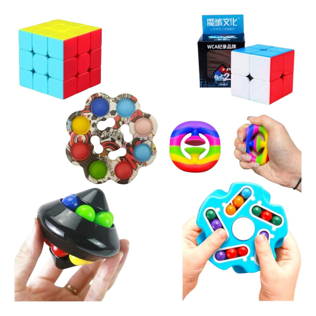 6pcs Criança Adulto C/ Autismo Tdah Brinquedo Alívio Fidget