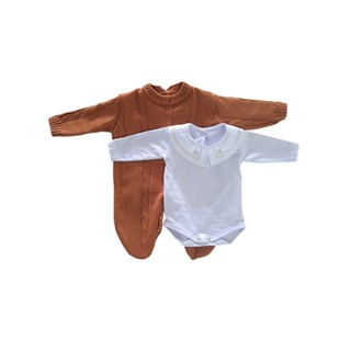 Kit Macacão Trança Terracota com Body Gola Bordada DU em Oferta na Shopee