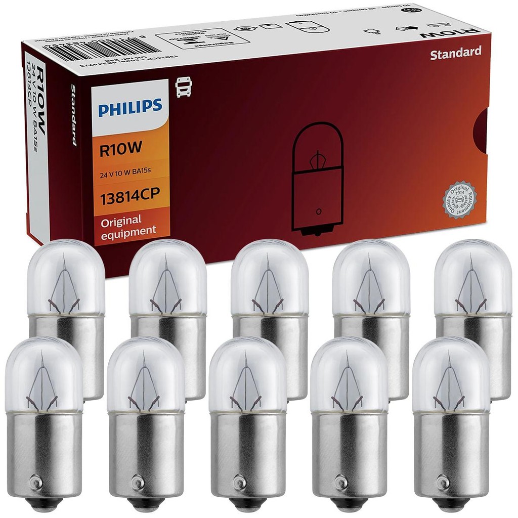 10 Lâmpada Philips Standard R10w 24v Tipo 67 Ba15s Universal em Oferta na Shopee