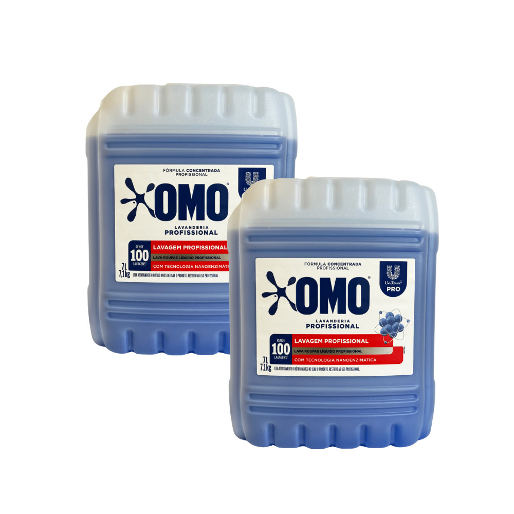 Kit com 2 unidades Lava Roupas Líquido Lavanderia Pro Omo 7L