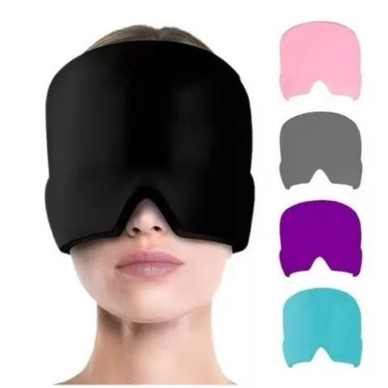 touca terapêutica térmica de gel para enxaqueca gelada,máscara dor de cabeça em Oferta na Shopee