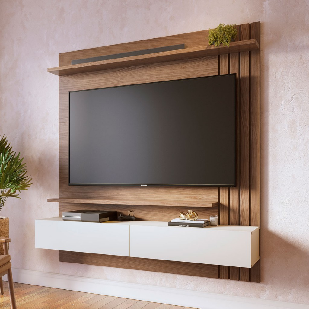 Painel para Tv 50 Polegadas Smart para Sala Quarto Nicho com Prateleira Berlim - Miniatura 5