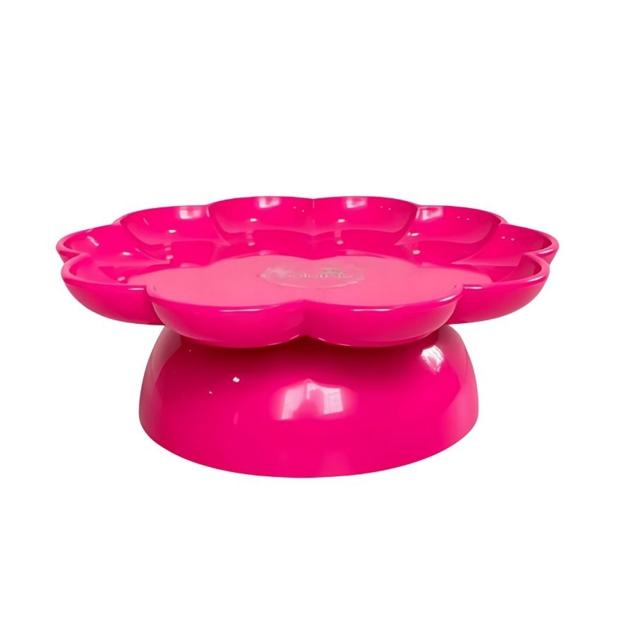 Bandeja Flower Com Pé - 180mm - Rosa Pink - 1 unidade - Só Boleiras - Rizzo em Oferta na Shopee