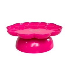 Bandeja Flower Com Pé - 180mm - Rosa Pink - 1 unidade - Só Boleiras - Rizzo