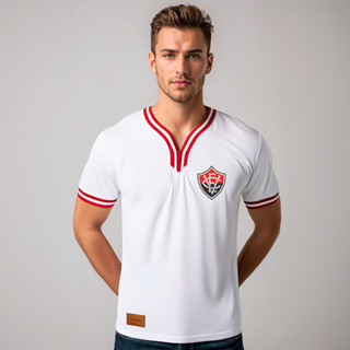 Camisa EC Vitória Vintage Branca Masculina Oficial em Oferta na Shopee