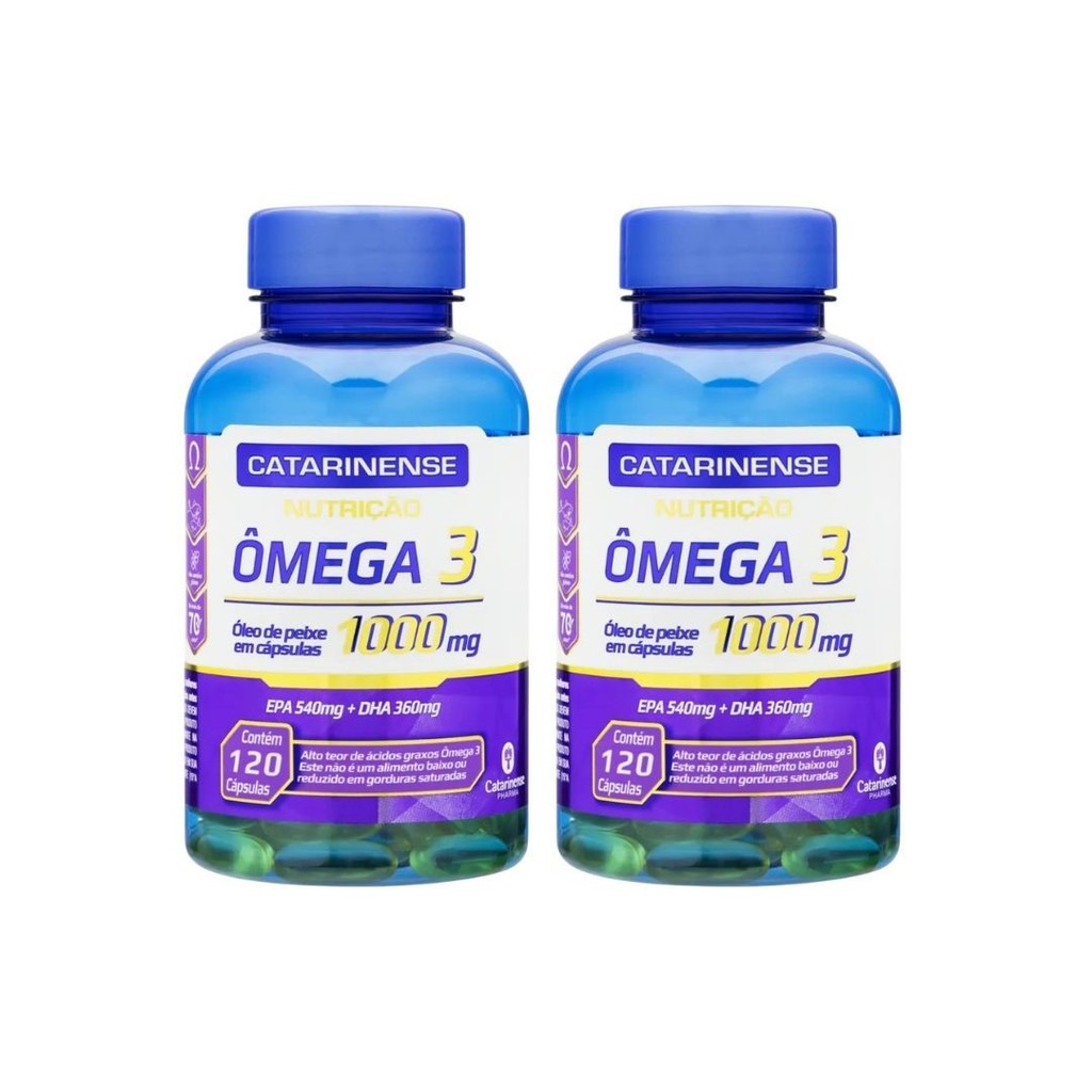 Kit c/ 2 Ômega 3 1000mg 120 Cápsulas – Catarinense em Oferta na Shopee