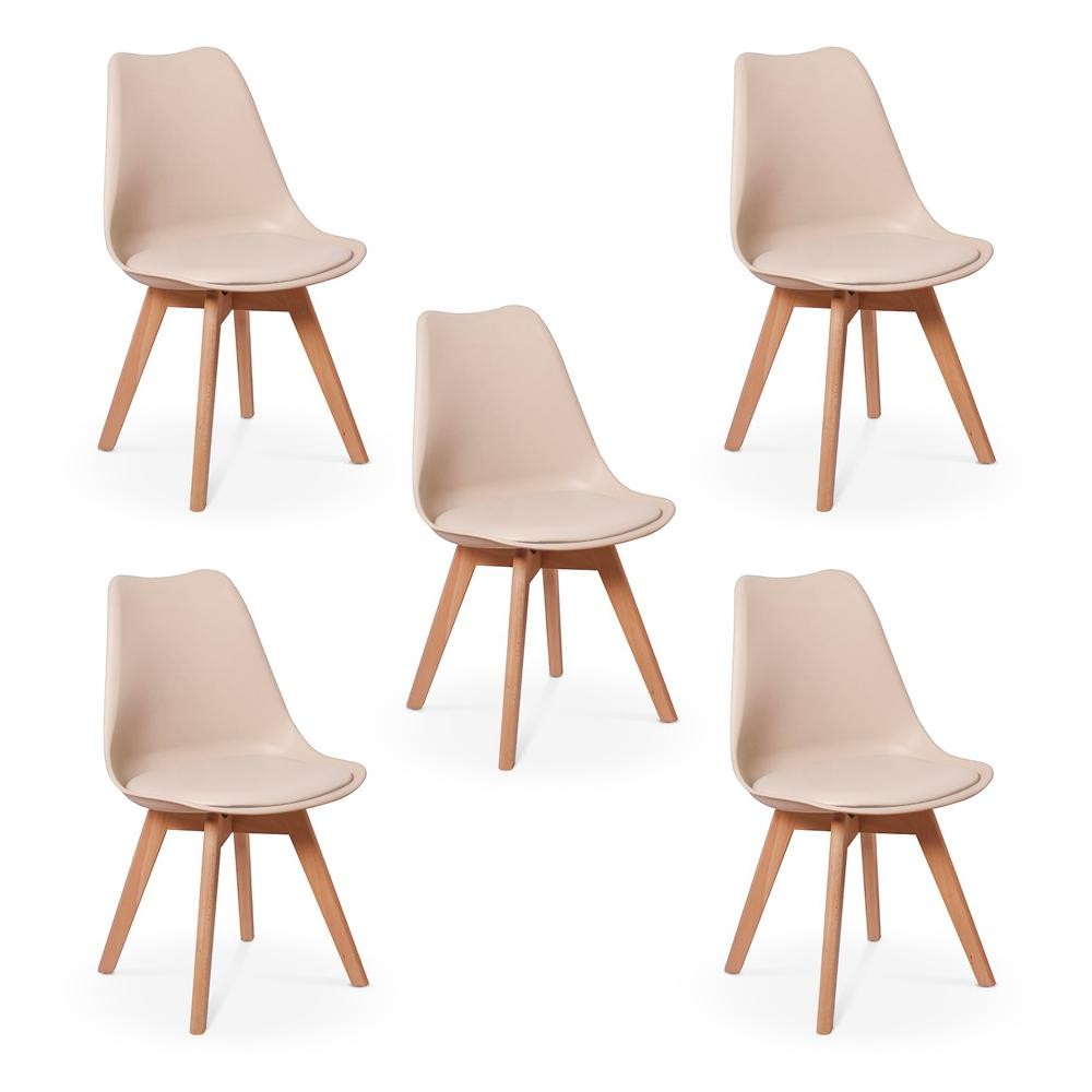 Conjunto 05 Cadeiras Eames Wood Leda Design