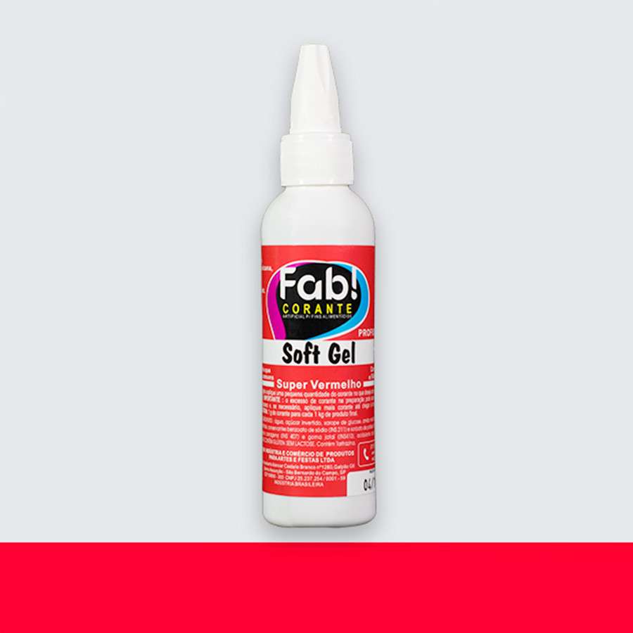 Soft Gel Super Vermelho 25g - Fab - Rizzo Confeitaria