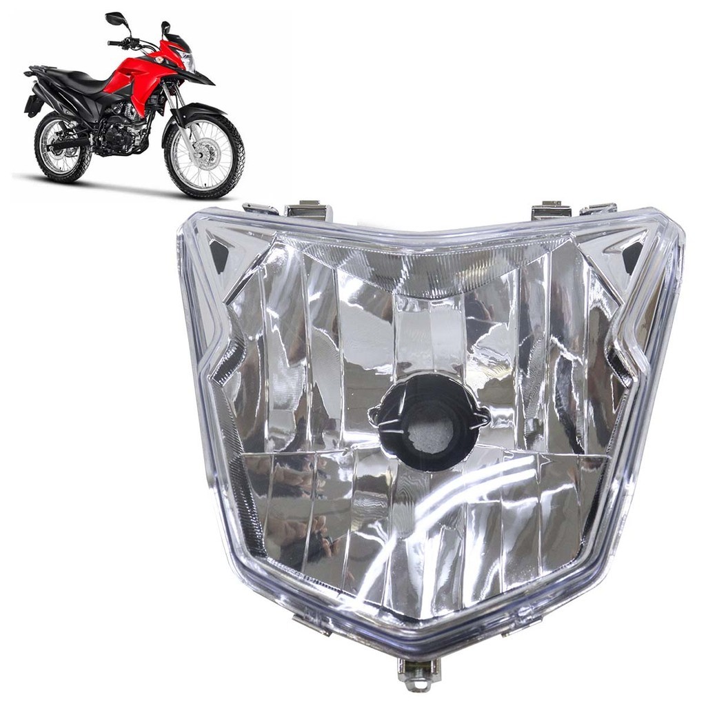 Farol Completo XRE 190 2016 2017 2018 2019 2020 2021 2022 A 2024 Cristal Máscara Cromada Lâmpada H4 Lente Lisa Acrílico em Oferta na Shopee