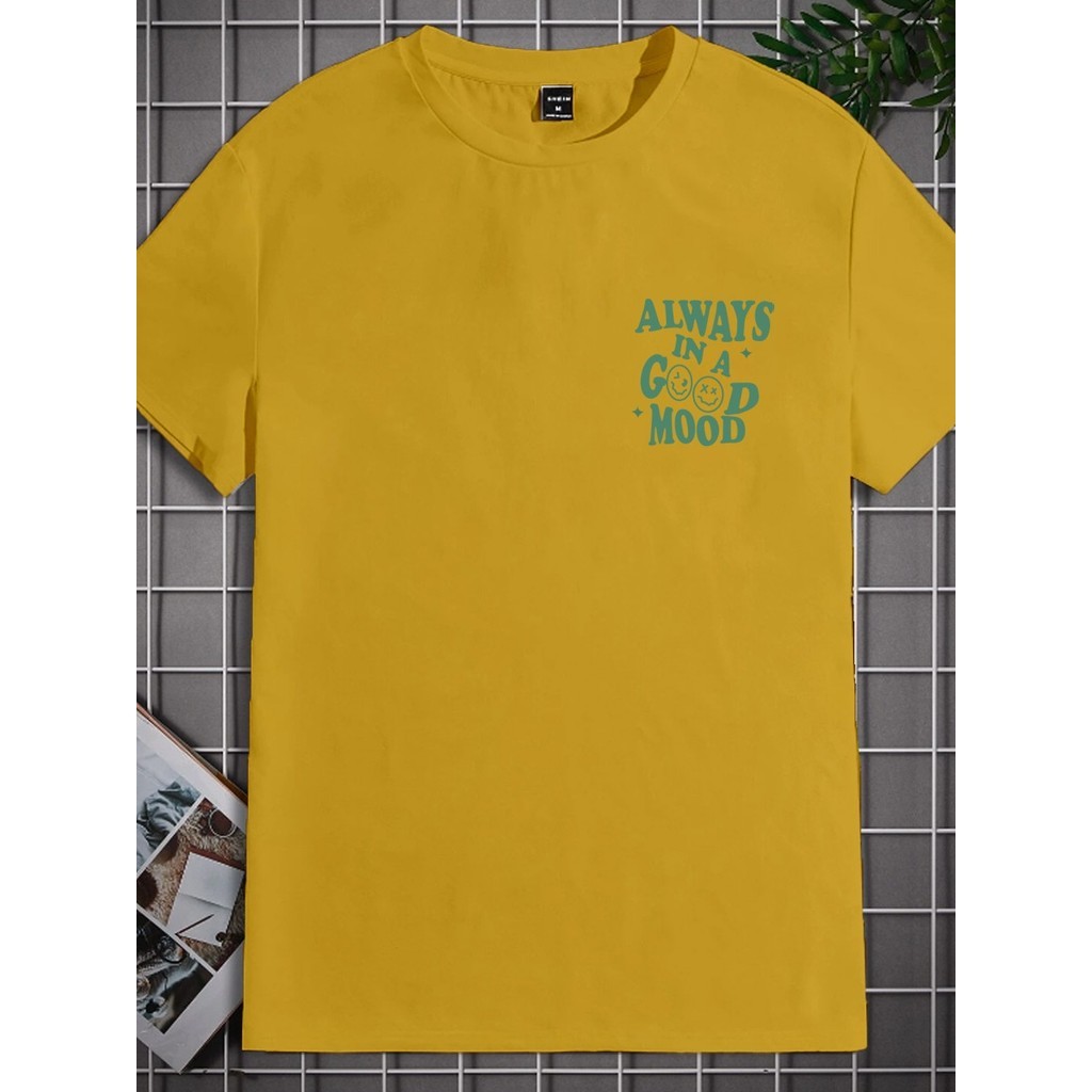 Camiseta Unisex Amarelo Mostarda Longline T-Shirt  Oversized  Estampada Always Streetwear Despojada