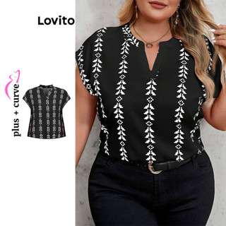 Lovito Blusa Plus Size Curve Elegante Estampa Paisley para Mulheres LBL16126 em Oferta na Shopee