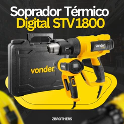 Soprador Térmico Vonder 1700W Com Maleta e Acessórios STV1800 Com Display Digital