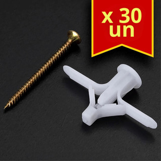 Kit 30 Bucha De Gesso Drywall com Parafuso Profissional Alta Qualidade Combo Completo em Oferta na Shopee
