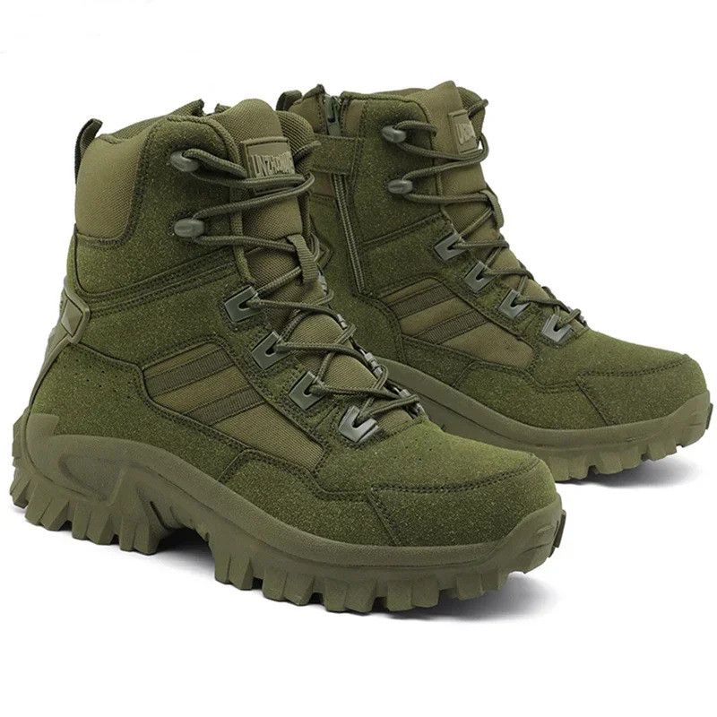 Homens Sapatos De Escalada Botas Táticas À Prova Dwaterproof Água Militar Alta Qualidade Motocicleta Caça Caminhadas Res