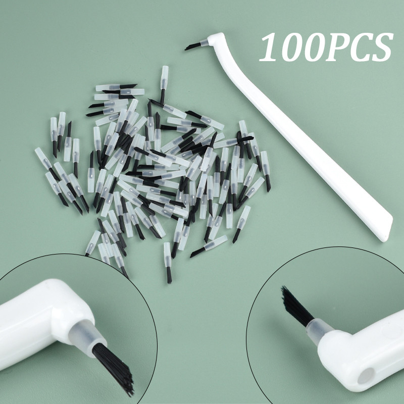 Ponta Aplicadora Substituível Descartável De 100 Unidades Com 1 Escova Composta Cabo De Micro em Oferta na Shopee