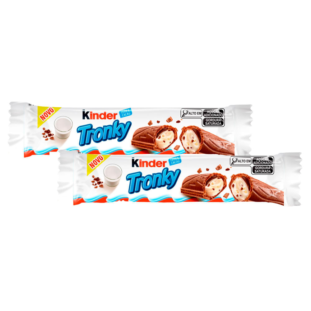 Kit 2 Chocolate Kinder Tronky Leite e Cacau 18g - Food & Beverages