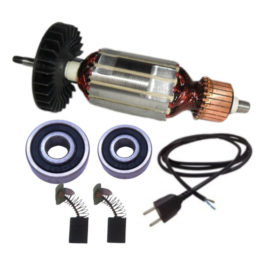 Serra Marmore Makita 4100Nh3 Maktec MT410 Induzido Rotor 220V Cabo Rolamentos Carvão MCC400 MCC401