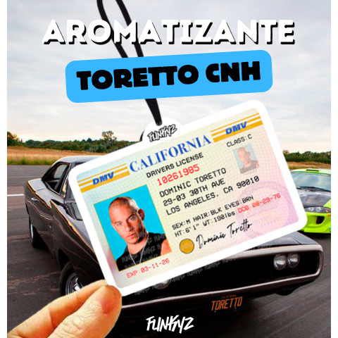 Aromatizante Dominic Toretto Drivers License Cnh (Cheirinho de Carro Tipo Little Tree) Funkyz