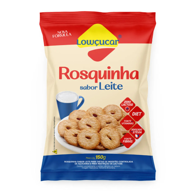 Biscoito Rosquinha Leite Zero Açúcar Lowçucar 150g