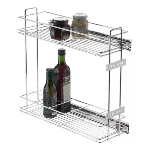 Porta Tempero Garrafeiro Reforçado Luxo Cromado 220x470x450