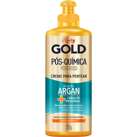 Creme para Pentear Niely Gold Óleo Argan Pos Quimica - 250g em Oferta na Shopee