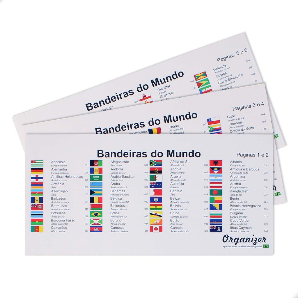 Etiquetas Adesiva para Coleção das Moedas do Mundo