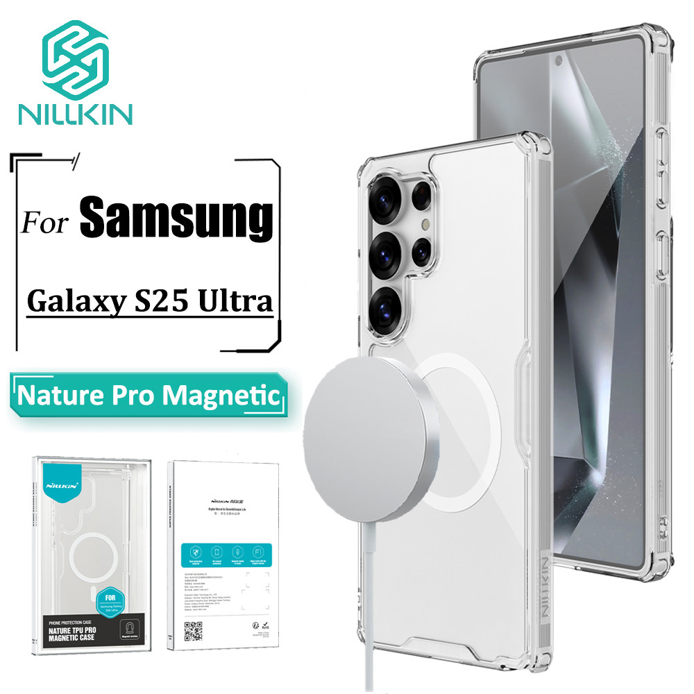 Nillkin Nature Pro Case Samsung Galaxy S25 Ultra Magnético Fino Luxo Macio TPU Transparente Airbag Capa Traseira À Prova em Oferta na Shopee