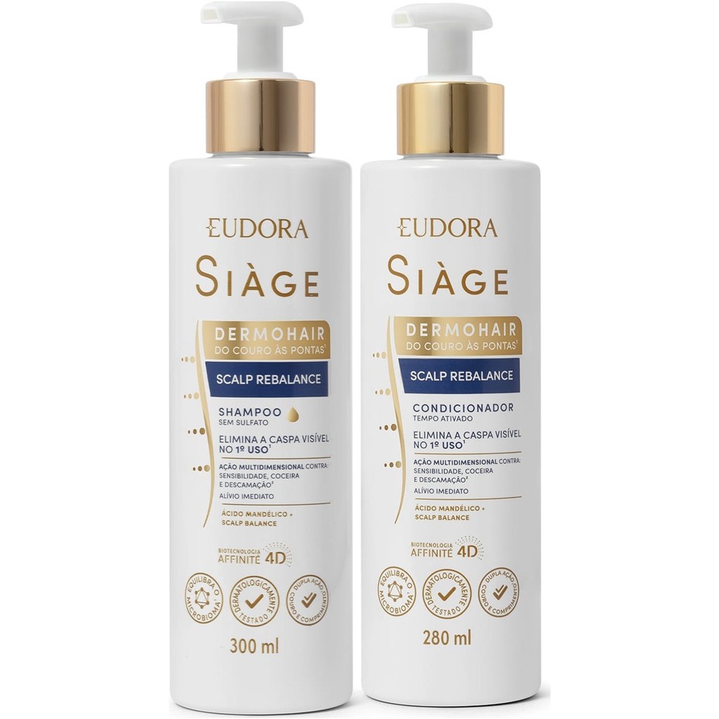 Kit Shampoo e Condicionador Eudora Siàge Anticaspa Scalp Rebalance