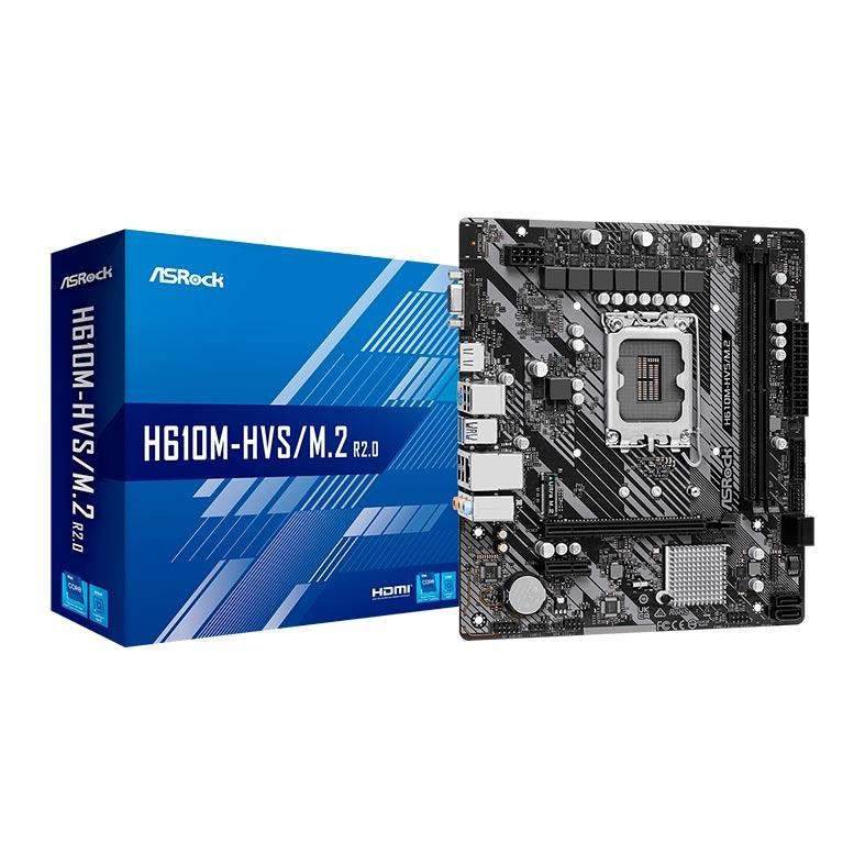 Placa Mae ASRock H610M-HVS/M.2 R2.0, Socket LGA1700, M-ATX, Chipset Intel H610, H610M-HVS-M.2-R2