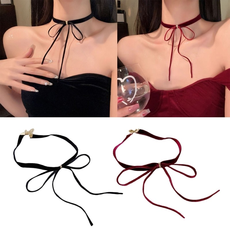 Colares Góticos Com Laço , Elegantes , Ajustáveis , Correntes De Veludo , Gargantilha , Joias Para Mulheres E Meninas em Oferta na Shopee
