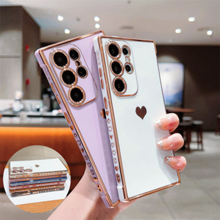 Capa Luxuosa Revestida Para Samsung Galaxy , S25 , S24 , S23 , S22 , Ultra Plus S21 , S20 FE , Amor , Coração , Padrão L em Oferta na Shopee