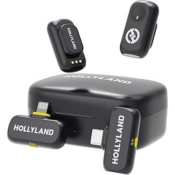 Microfone de Lapela sem fio Hollyland Lark A1 Versão Combo Original Lacrado