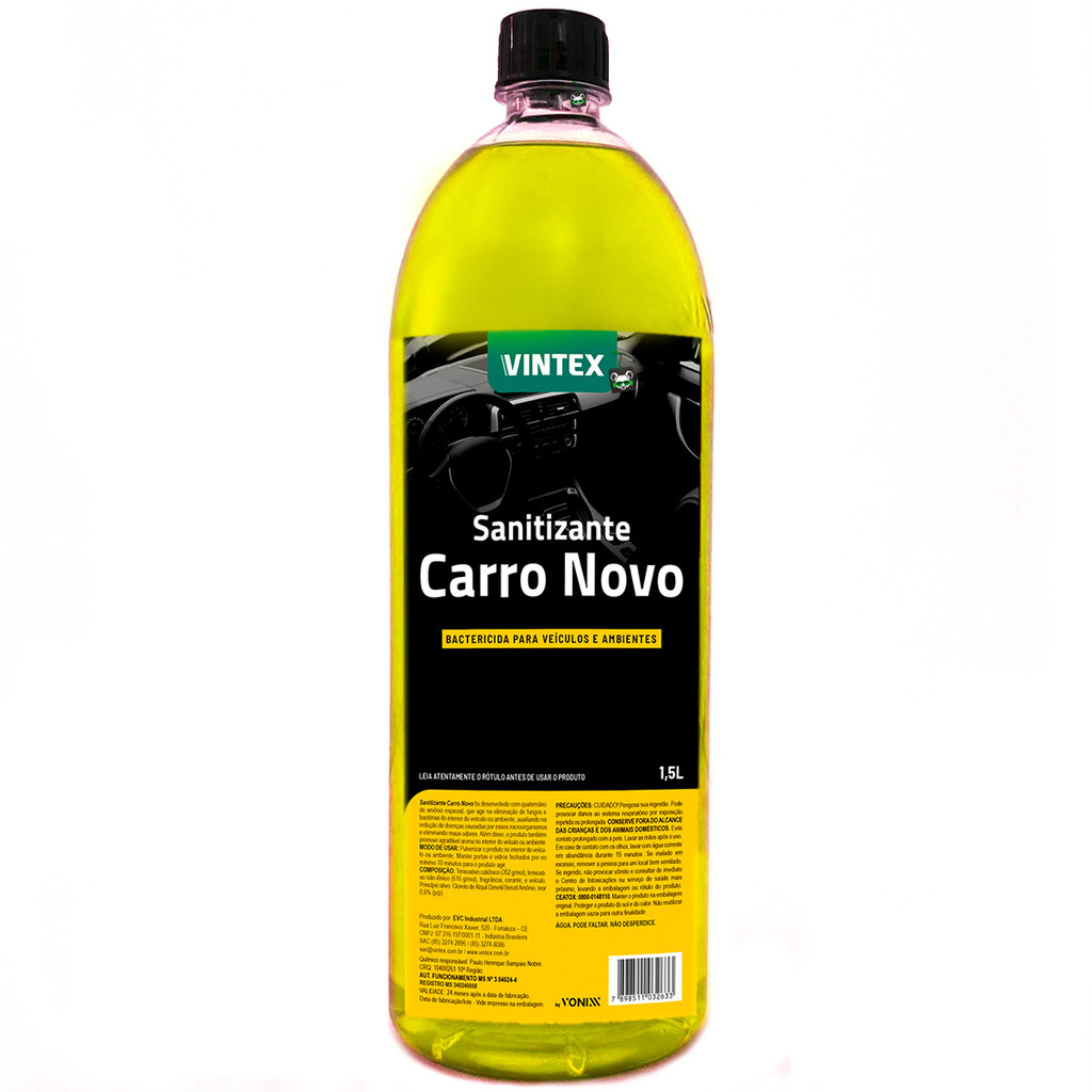 Sanitizante Automotivo Bactericida Limpeza Cheirinho Carro Novo 1,5L Vintex em Oferta na Shopee