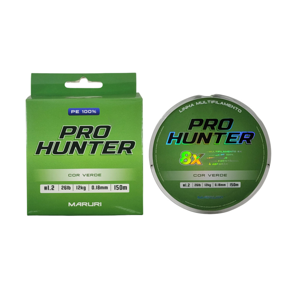 Linha Multifilamento Maruri Pró Hunter 8x 150m Verde Musgo Fibras Trançadas