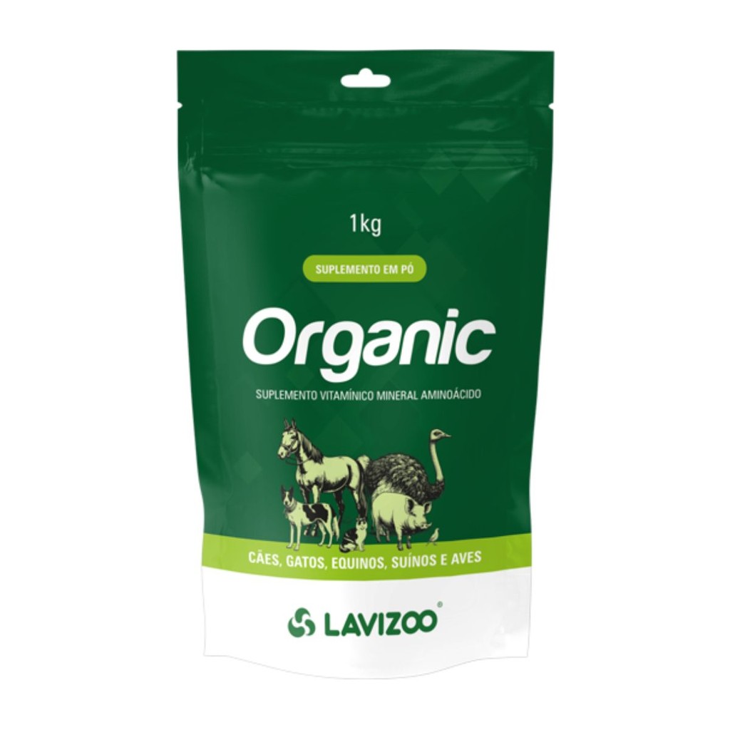 Organic 1kg Suplemento Protéico Probiótico Animais - Lavizoo