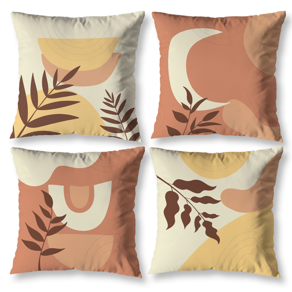 Kit 4 Almofadas Cheios Com Refil 40cm x 40cm Capas Estampadas Decorativas Digitais Enchimento