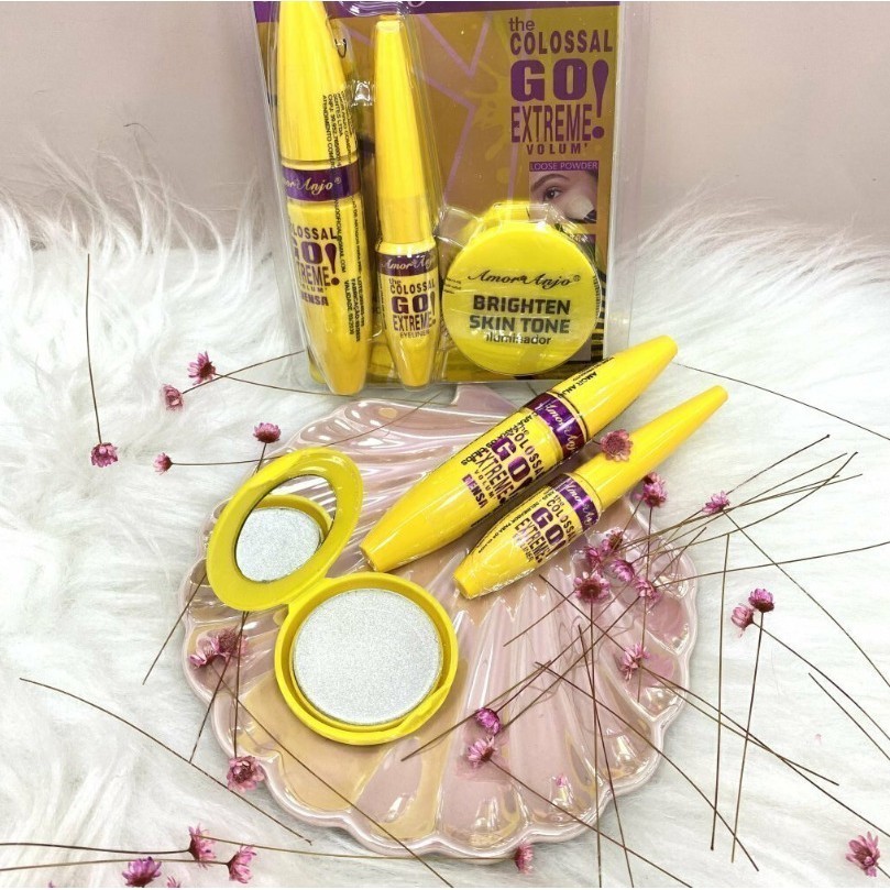 BEST KIT 4 EM 1 RIMEL + DELINEADOR + PÓ ILUMINADOR（ BLUSH) + ESPELHO