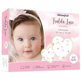 Fralda de Tecido Bebê Incomfral Luxo Estampada Menina – 5 Unidades em Oferta na Shopee