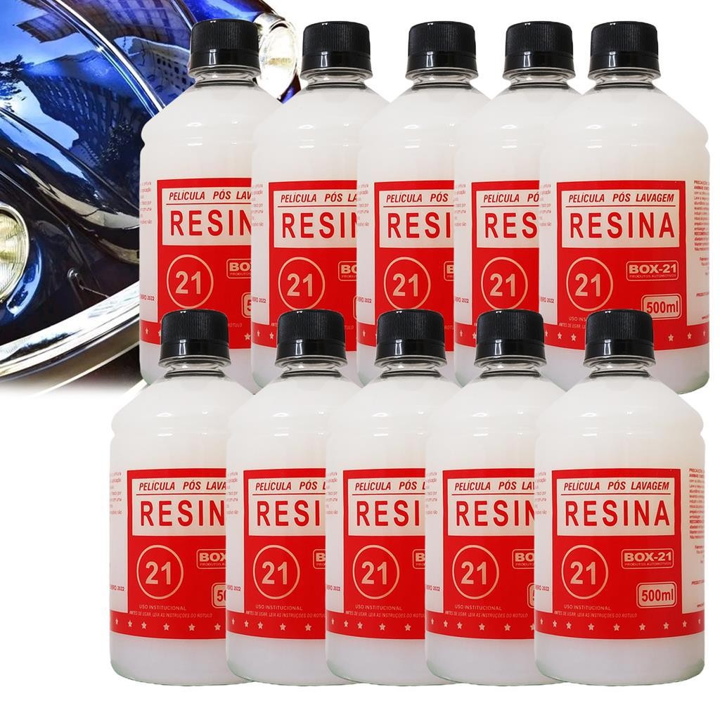 Kit 10 Resina Auto Brilho Pintura Carro Efeito Teflon 500ml
