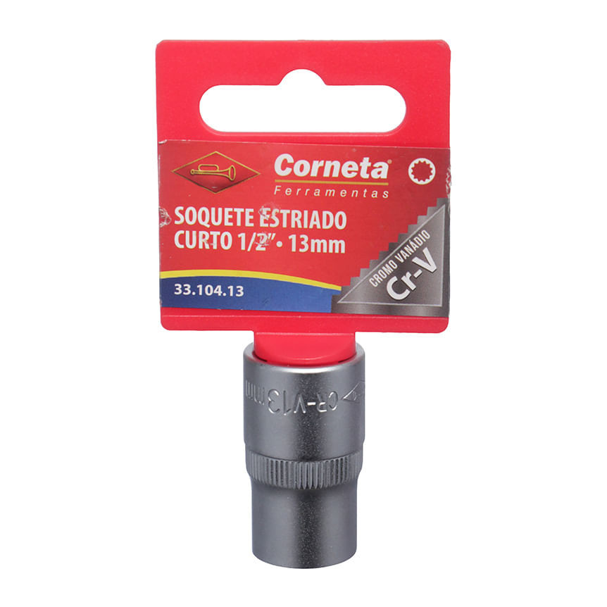 Soquete Estriado 1/2" X 13mm – 3310413 CORNETA