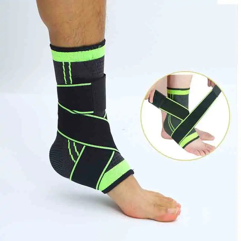 Elastic Sports Tornozelo Brace, Compressão Strap Sleeves, Suporte 3D Weave Bandage, Engrenagem de proteção do pé
