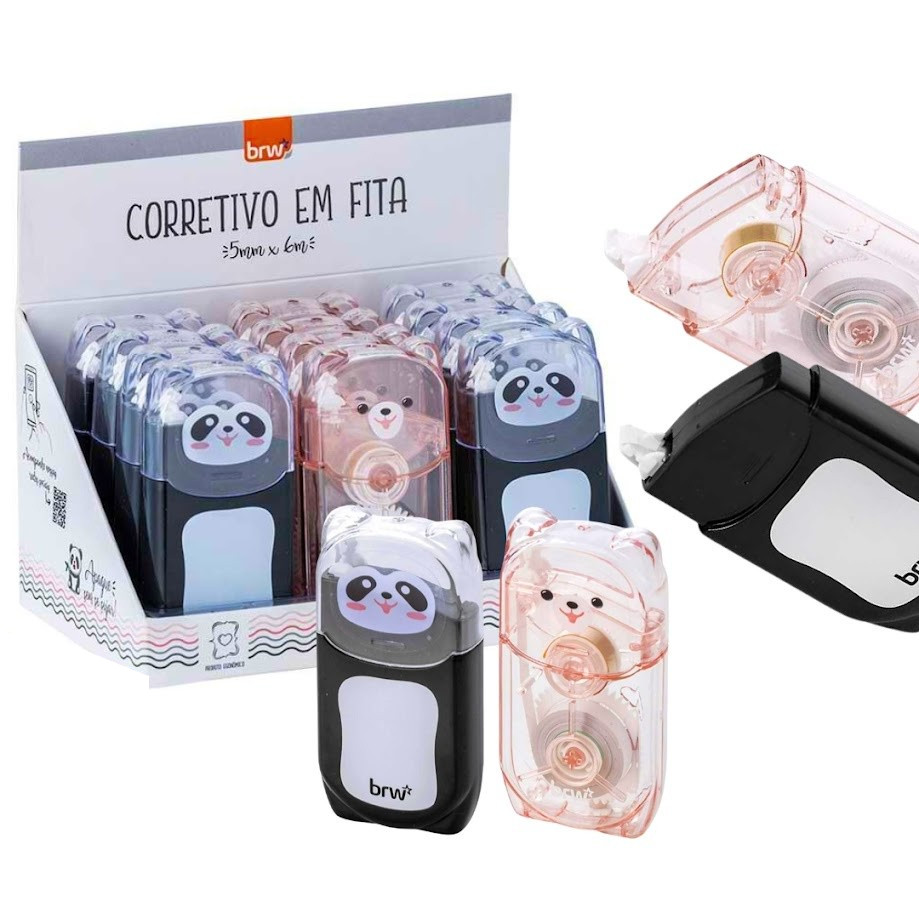 Fita Corretiva Bichinhos Ursinho Panda BRW 5mm 6m em Oferta na Shopee