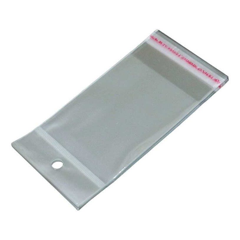 100 Pçs Saco Adesivado Transparente C/ Furo 7x12+3+3cm em Oferta na Shopee
