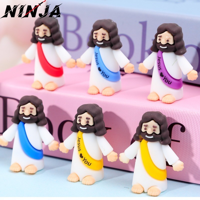 Estátuas De Jesus Em Miniatura-Decoração De Festa De Páscoa-Figuras Religiosas De Mesa De PVC-Enfeites De Boneca De Pers
