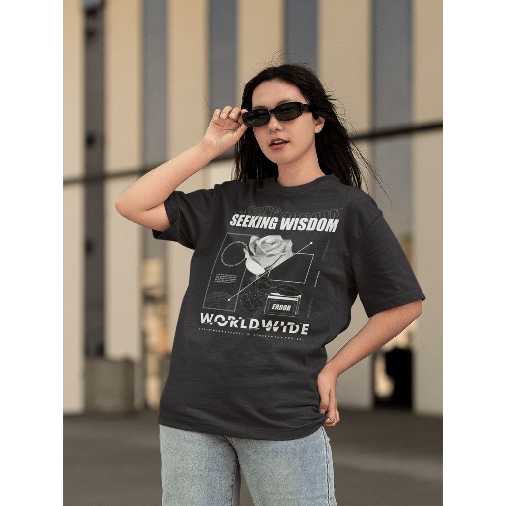 Camisa Camiseta Tshirt Ombro Caido Oversized Gola Alta Streetwear 100% Algodão P/Dia a Dia Treinar Academia Estampado