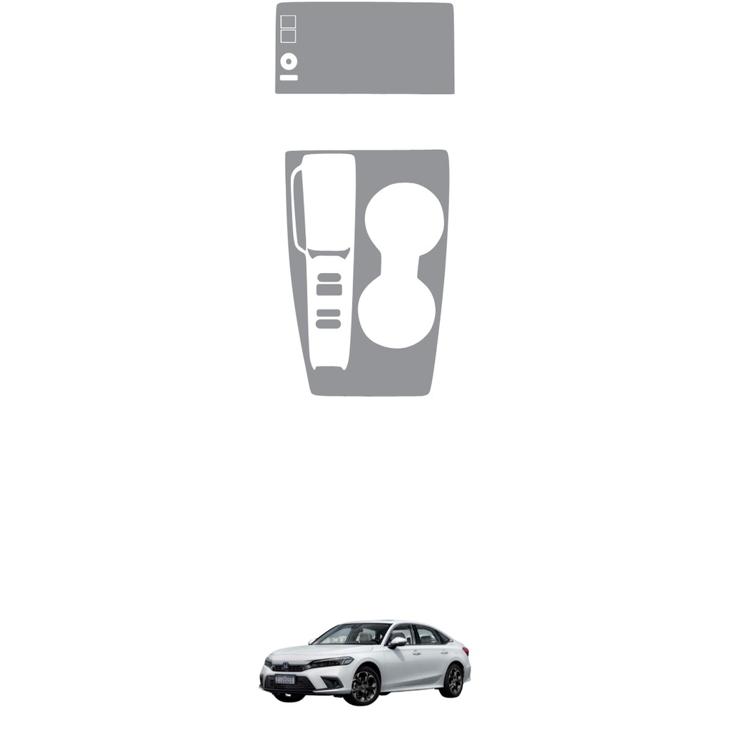 Película PPF Proteção Kit Multimídia Console Central Honda Civic Advanced Hybrid 2025 2026 2027 Transparente Anti Risco