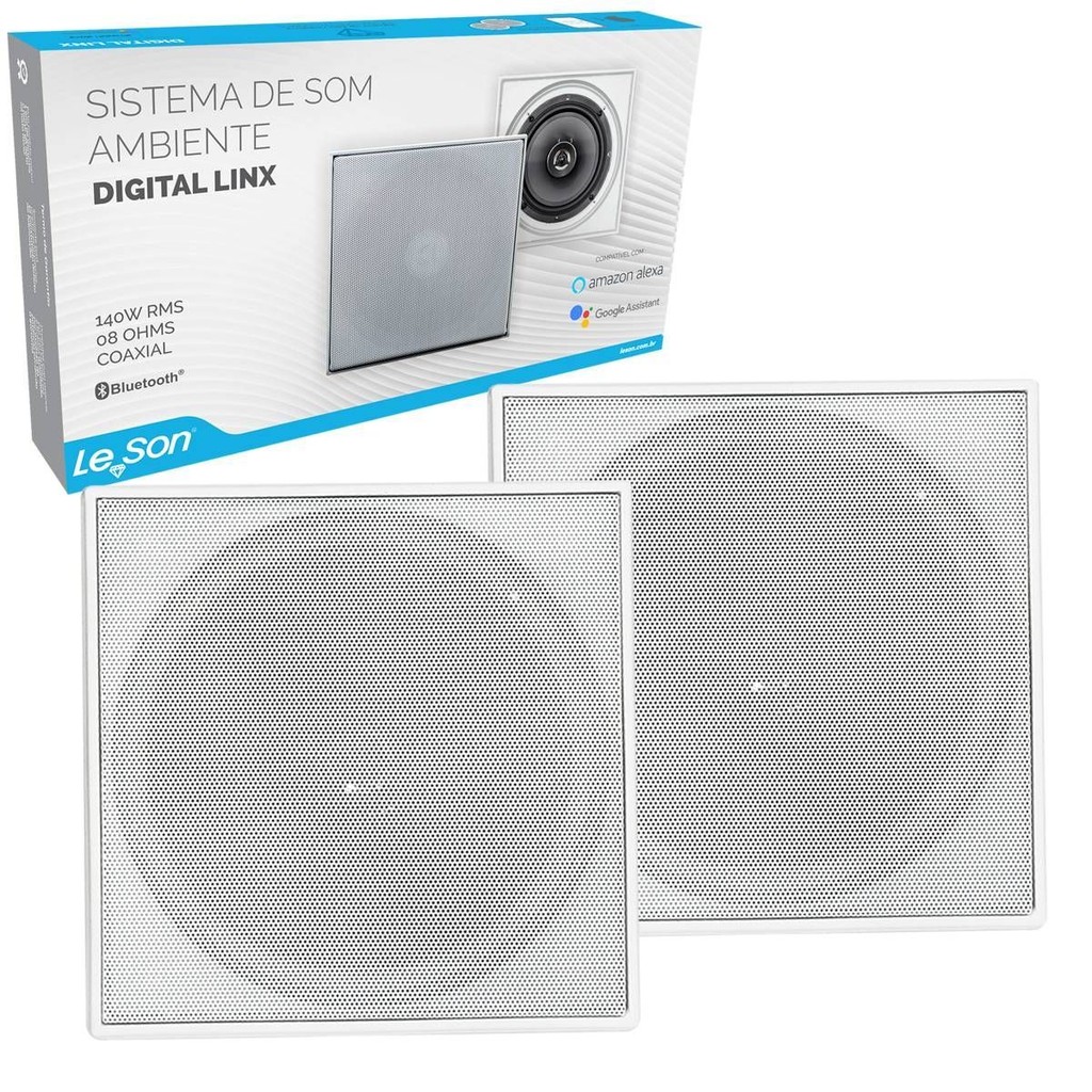 Arandela Caixa Som Ambiente Bluetooth Ativa 140W Quadrada