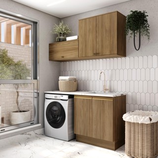 Lavanderia Modulada Kappesberg Celeste 3 Peças Nogueira 160cm em Oferta na Shopee